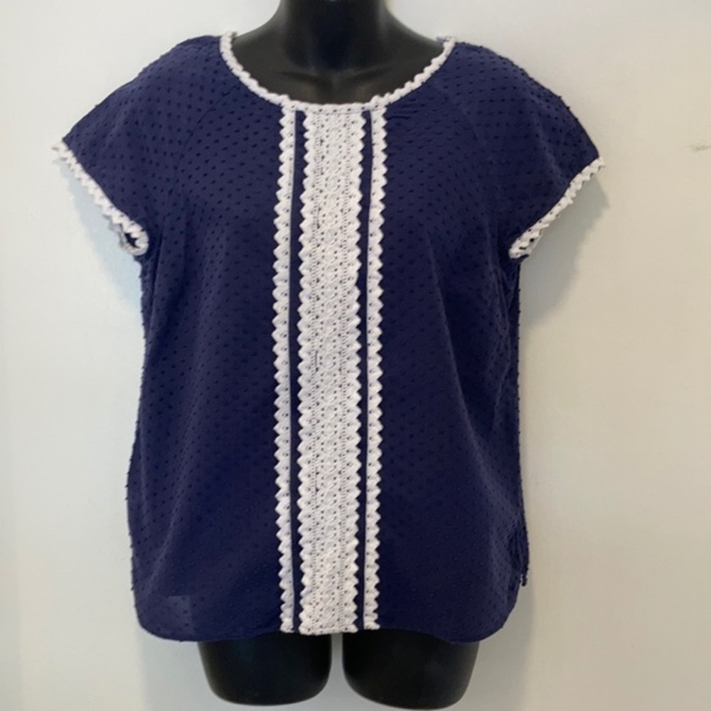 Vineyard Vines Navy & White Cotton Top Small